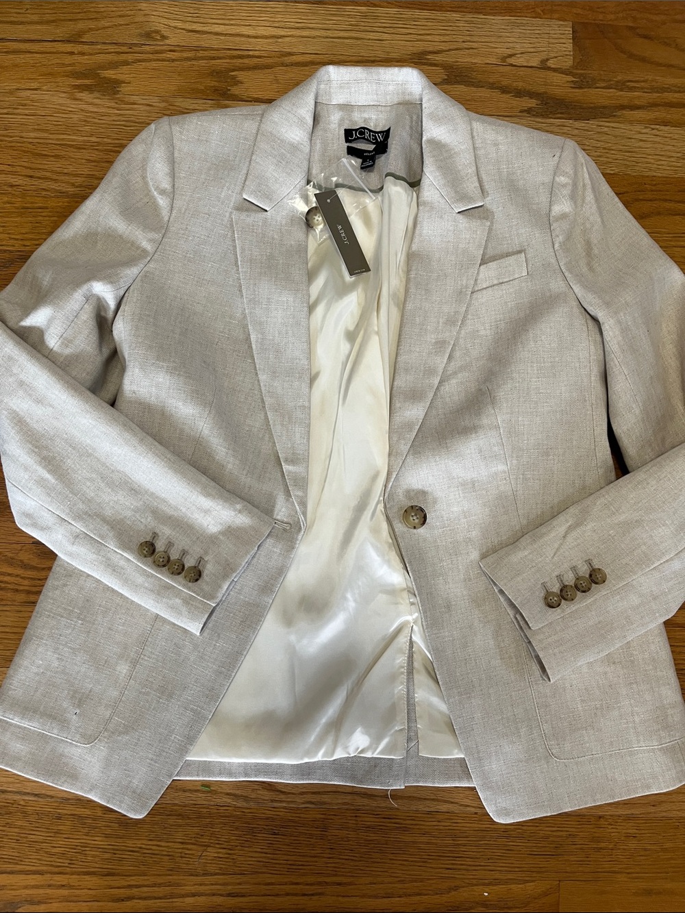 J. Crew Light Beige Women's Linen-Blend Blazer Helena 6 new